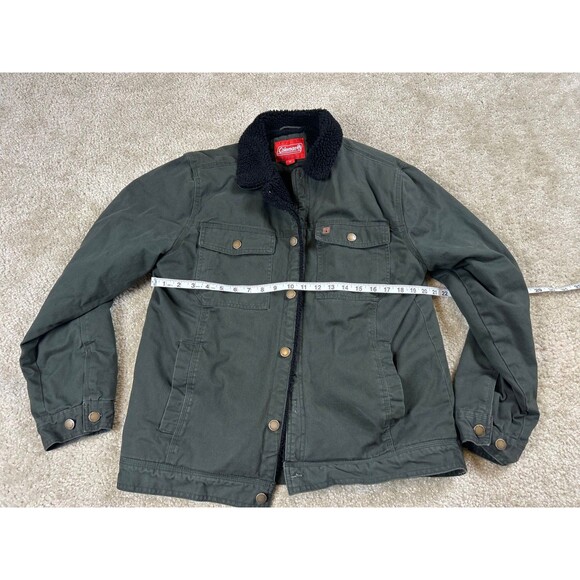 Coleman Workwear Jacket Men's Medium Green Sherpa Lined Outdoor Camping Jacket - Picture 3 of 8